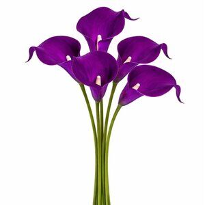 Purple Calla Lily Bundle Five Stem Faux Floral Arrangement Wedding Bouquet Cente